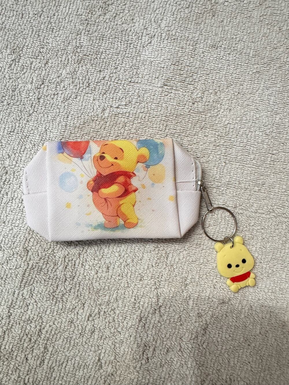 Winnie the Pooh coin purse keychain with cute Pooh charm #kawaii